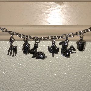 Handmade woodland charm bracelet